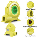 735W 1.0 HP Air Blower Pump Fan for Inflatable Bouncer Water Slide, Commercial Bounce House Blower