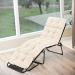 73" Outdoor Lounge Chaise Padded Cushion with String Ties