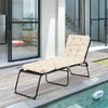 73" Outdoor Lounge Chaise Padded Cushion with String Ties