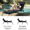 73" Outdoor Lounge Chaise Padded Cushion with String Ties