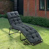 73" Outdoor Lounge Chaise Padded Cushion with String Ties