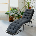 73" Outdoor Lounge Chaise Padded Cushion with String Ties