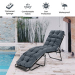 73" Outdoor Lounge Chaise Padded Cushion with String Ties