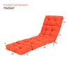 73" Outdoor Lounge Chaise Padded Cushion with String Ties