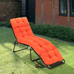 73" Outdoor Lounge Chaise Padded Cushion with String Ties