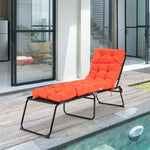 73" Outdoor Lounge Chaise Padded Cushion with String Ties