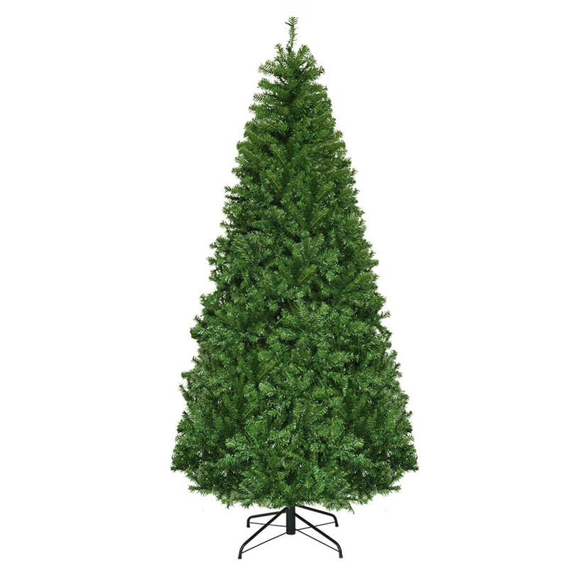 7FT Pre-lit Artificial Christmas Tree Hinged Xmas Tree 1570 PVC Branch 11 Flash Modes with Multicolored 500 LED Lights & Metal Stand