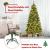 7FT Pre-lit Artificial Hinged Christmas Tree with 350 LED Lights Metal Stand