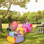 7pcs Kids Pop-up Ball Pit Play Tents & Tunnels Children Playhouse Tent with Basketball Hoop & Travel Storage Bag