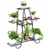 7 Tier Outdoor Metal Plant Stand Multilayer Flower Pots Holder