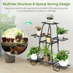 7 Tier Outdoor Metal Plant Stand Multilayer Flower Pots Holder