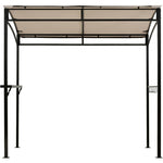 7' x 4.5' Outdoor Grill Gazebo Patio BBQ Canopy with Serving Shelf & Storage Hooks, Steel Frame Curved Roof Barbecue Shelter for Garden Backyard