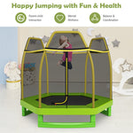 7ft Kids Trampoline Outdoor Indoor Recreational Bounce Jumper with Safety Enclosure Net Combo