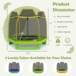 7ft Kids Trampoline Outdoor Indoor Recreational Bounce Jumper with Safety Enclosure Net Combo