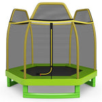 7ft Kids Trampoline Outdoor Indoor Recreational Bounce Jumper with Safety Enclosure Net Combo