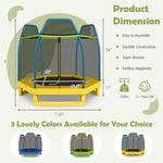 7ft Kids Trampoline Outdoor Indoor Recreational Bounce Jumper with Safety Enclosure Net Combo