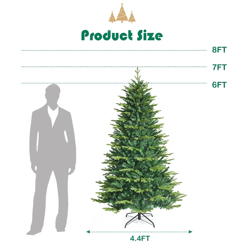 7FT Pre-Lit Artificial Christmas Tree, APP Controlled Hinged Xmas Tree with 540 Color Changing LED Lights, 2324 Mixed Branch Tips, Folding Metal Stand