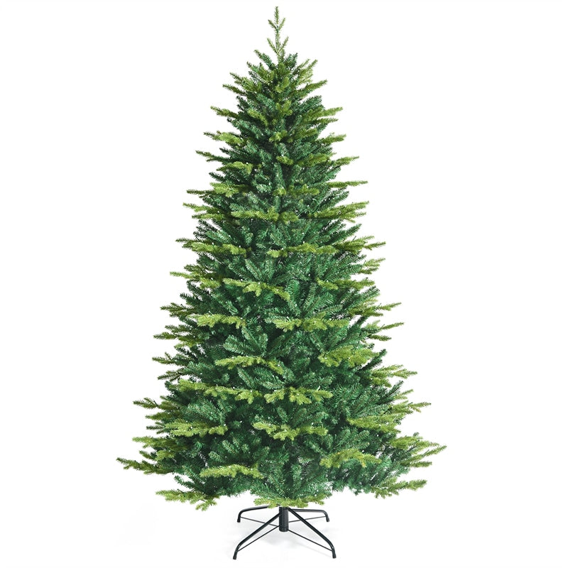 7FT Pre-Lit Artificial Christmas Tree, APP Controlled Hinged Xmas Tree with 540 Color Changing LED Lights, 2324 Mixed Branch Tips, Folding Metal Stand