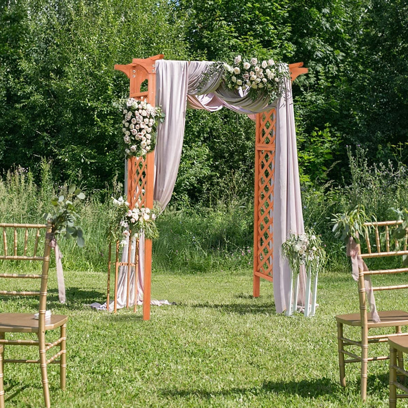 7ft Wood Garden Arbor Trellis Pergola Arch Outdoor Wedding Arbor for Climbing Plants