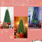 7ft Pre Lit Hinged Christmas Tree Remote Control Xmas Tree with 9 Lighting Modes & 500 Color-Changing LED Lights for Holiday Decor