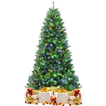 7ft Pre Lit Hinged Christmas Tree Remote Control Xmas Tree with 9 Lighting Modes & 500 Color-Changing LED Lights for Holiday Decor