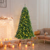 7ft Pre Lit Hinged Christmas Tree Remote Control Xmas Tree with 9 Lighting Modes & 500 Color-Changing LED Lights for Holiday Decor