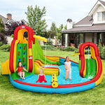 Kids Inflatable Water Slide Park with Climbing Wall, Water Cannon & Splash Pool for Outdoor Backyard Party Fun