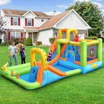 8 in 1 Inflatable Water Slide Mega Bounce House Waterslide Park with Long Slide & Large Splash Pool for Kids Outdoor Indoor Fun