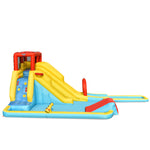 7-in-1 Inflatable Water Slide Mega Double Long Slide Waterslide Park Bounce House with Climbing Wall, Large Splash Pool without Blower