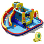 7 in 1 Giant Inflatable Pool Water Slide Kids Bounce House Jumping Castle Combo with 735W Blower