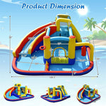 7 in 1 Giant Inflatable Pool Water Slide Kids Bounce House Jumping Castle Combo with 735W Blower