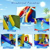 7 in 1 Giant Inflatable Pool Water Slide Kids Bounce House Jumping Castle Combo with 735W Blower