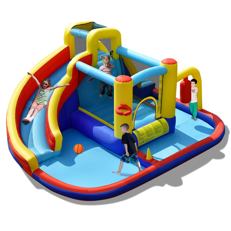 7 in 1 Kids Giant Inflatable Pool Water Slide Bounce House Jumping Castle Combo without Blower