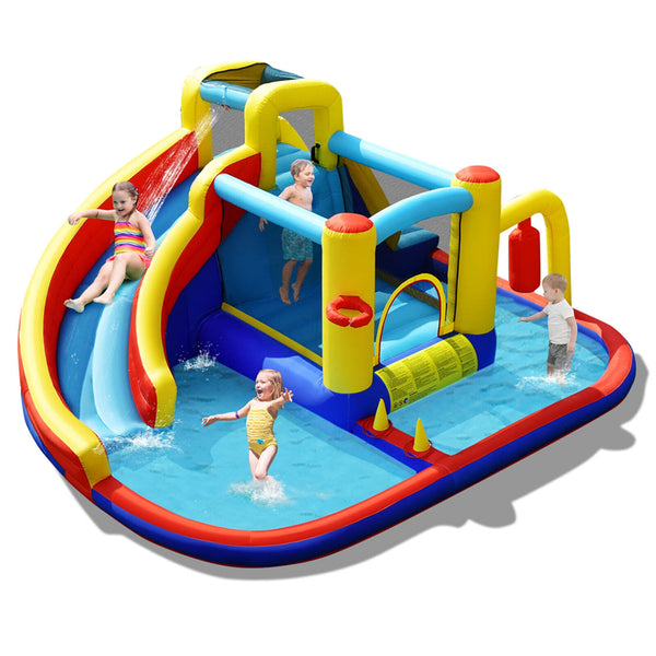 7 in 1 Kids Giant Inflatable Pool Water Slide Bounce House Jumping Castle Combo without Blower