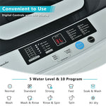 Fully Automatic Washing Machine 2-in-1 Portable Laundry Washer Spin Dryer Combo 8.8 lbs Capacity with Drain Pump