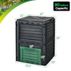 80 Gallon Outdoor Compost Bin Garden Fertilizer Barrel Grass Food Trash Composter Barrel with Top Flip Latch-on Lid & Bottom Exit Door