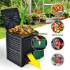 80 Gallon Outdoor Compost Bin Garden Fertilizer Barrel Grass Food Trash Composter Barrel with Top Flip Latch-on Lid & Bottom Exit Door