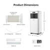 8000 BTU ASHRAE Portable Air Conditioner Cools 230 Sq. ft. 3-in-1 Air Cooler with Drying, Fan, Sleep Mode & Remote Control for Home Office