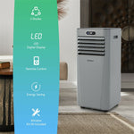 8000 BTU ASHRAE Portable Air Conditioner Cools 230 Sq. ft. 3-in-1 Air Cooler with Drying, Fan, Sleep Mode & Remote Control for Home Office