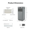 8000 BTU ASHRAE Portable Air Conditioner Cools 230 Sq. ft. 3-in-1 Air Cooler with Drying, Fan, Sleep Mode & Remote Control for Home Office