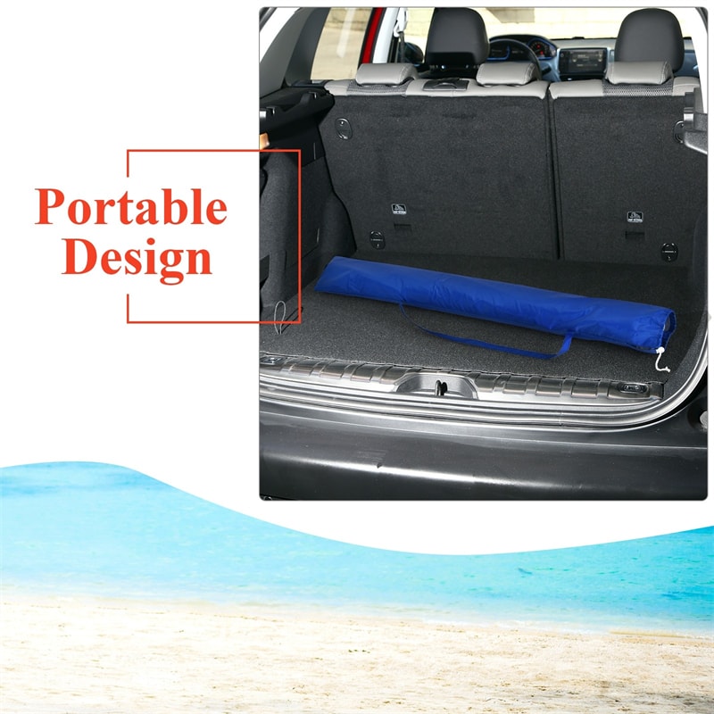 8 FT Portable Beach Umbrella Outdoor Tilt Market Umbrella with Sand Anchor & Carry Bag