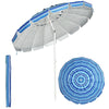 8 FT Portable Beach Umbrella Outdoor Tilt Market Umbrella with Sand Anchor & Carry Bag