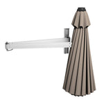 8 FT Wall Mounted Patio Umbrella Tilting Outdoor Umbrella Sunshade Umbrella with Adjustable Pole & Wind Vent