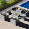 8-Piece Patio Wicker Furniture Set Outdoor Rattan Conversation Set with Storage Box