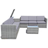 8 Pieces Rattan Patio Sectional Wicker Outdoor Sofa Furniture Set with Storage Table & Waterproof Cover