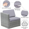 8 Pieces Rattan Patio Sectional Wicker Outdoor Sofa Furniture Set with Storage Table & Waterproof Cover