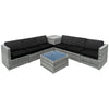 8 Pieces Rattan Patio Sectional Wicker Outdoor Sofa Furniture Set with Storage Table & Waterproof Cover