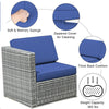 8 Pieces Rattan Patio Sectional Wicker Outdoor Sofa Furniture Set with Storage Table & Waterproof Cover