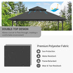 8' x 5' Grill Gazebo Double Tier Vented Roof Outdoor Barbecue Gazebo Canopy Tent BBQ Shelter Gazebo with 2 Side Shelves