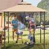 8' x 5' Grill Gazebo Double Tier Vented Roof Outdoor Barbecue Gazebo Canopy Tent BBQ Shelter Gazebo with 2 Side Shelves